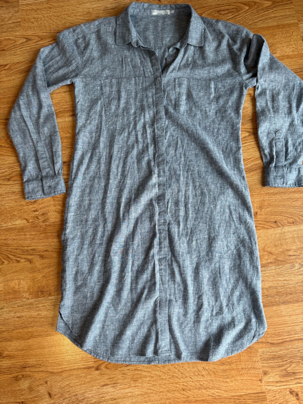 Prana Women’s, medium, Long Sleeve Grey Button-Up Shirt Dress